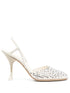 110mm rhinestone leather pumps